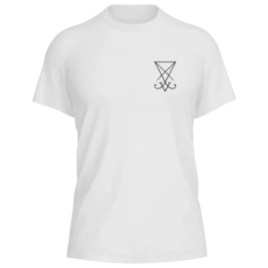 Camiseta  Sigilo de Lúcifer Branca – Estampa Black